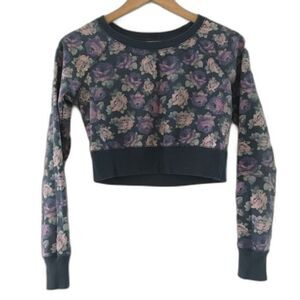 Mossimo‎ Floral Croptop Long Sleeve Shirt Size XSmall
